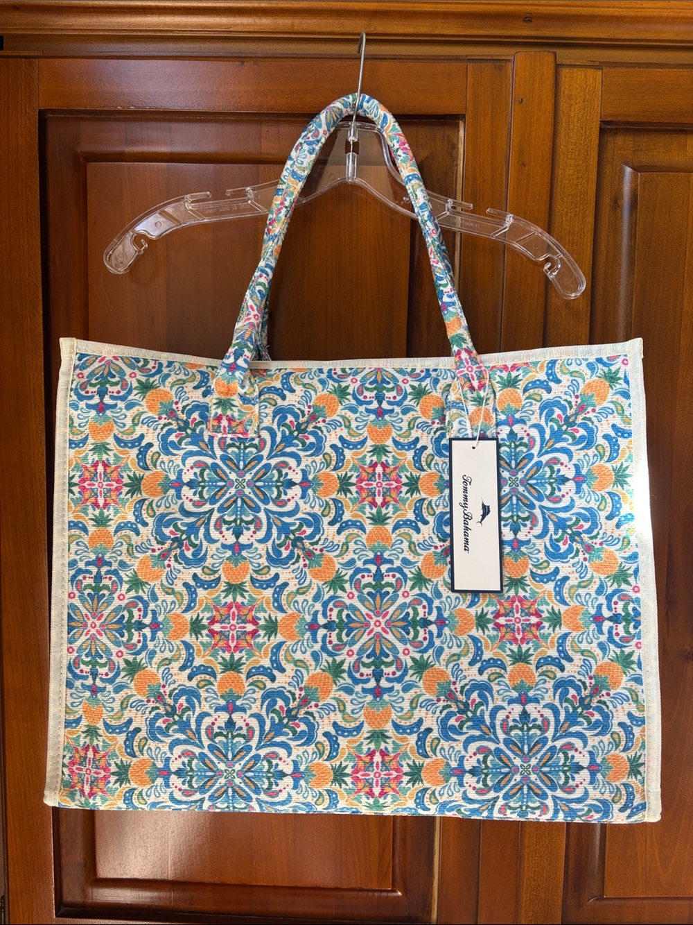 Floral Tommy Bahama Canvas Tote Bag